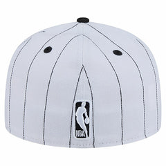 Chicago Bulls Wordmark Pinstripe 59FIFTY Fitted Hat White - New Era