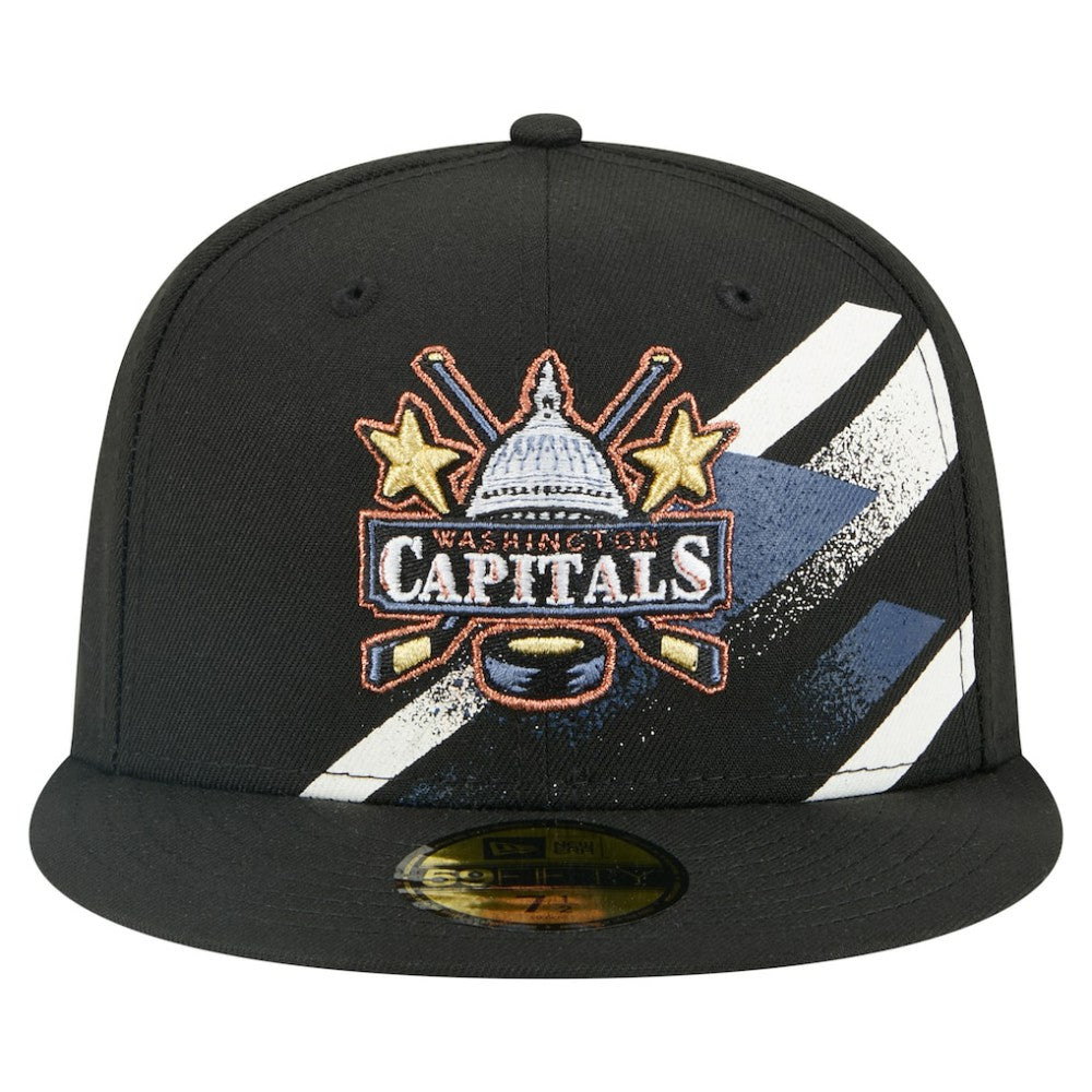 Washington Capitals New Era Faded Lines 59FIFTY Fitted Hat - Black | US 203126866