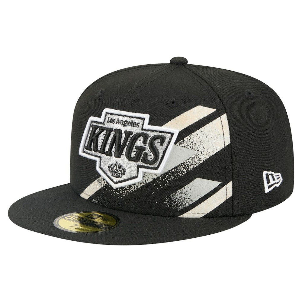 Los Angeles Kings New Era Faded Lines 59FIFTY Fitted Hat - Black | US 203126867