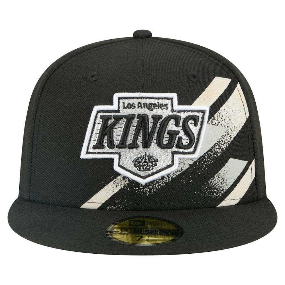 Los Angeles Kings New Era Faded Lines 59FIFTY Fitted Hat - Black | US 203126867