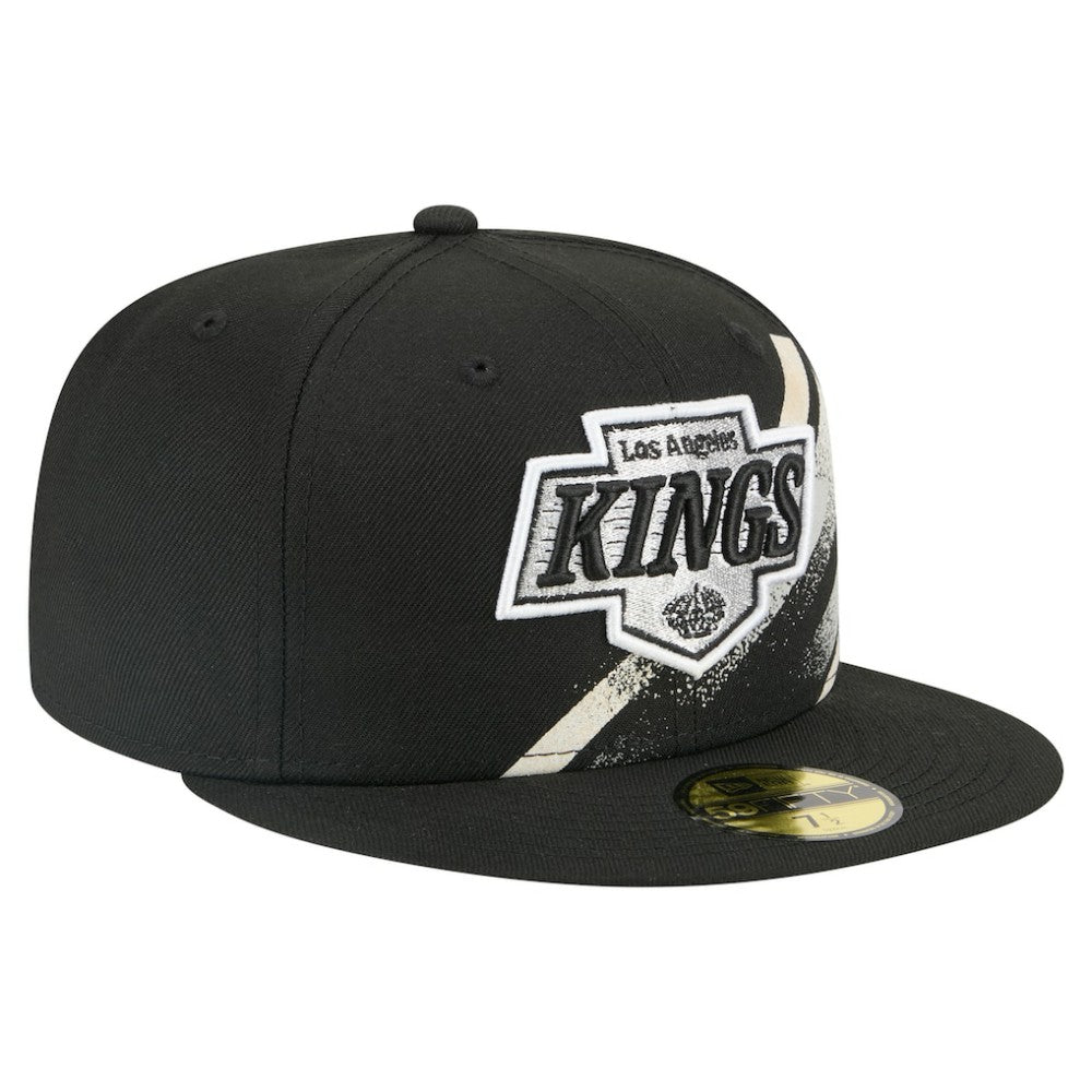 Los Angeles Kings New Era Faded Lines 59FIFTY Fitted Hat - Black | US 203126867