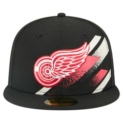Detroit Red Wings New Era Faded Lines 59FIFTY Fitted Hat - Black | US 203126869