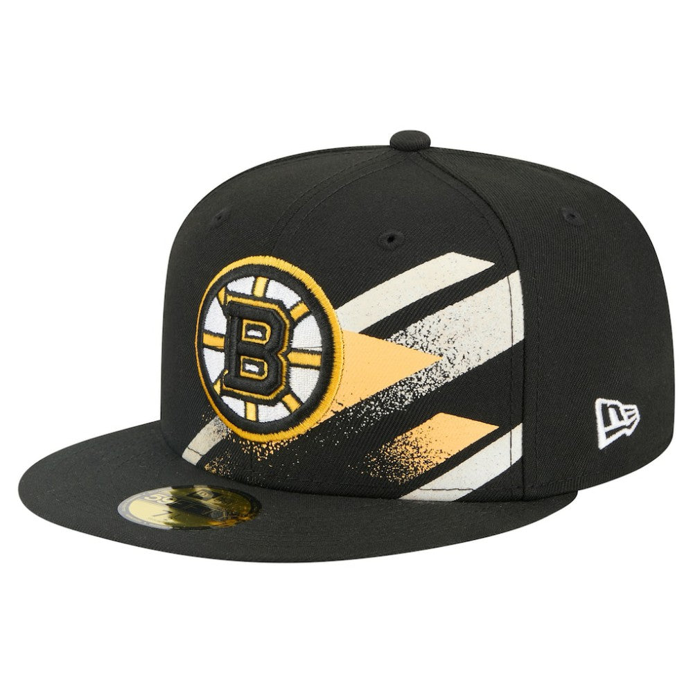 Boston Bruins New Era Faded Lines 59FIFTY Fitted Hat - Black | US 203126870