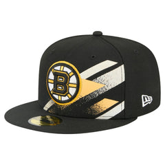 Boston Bruins New Era Faded Lines 59FIFTY Fitted Hat - Black | US 203126870