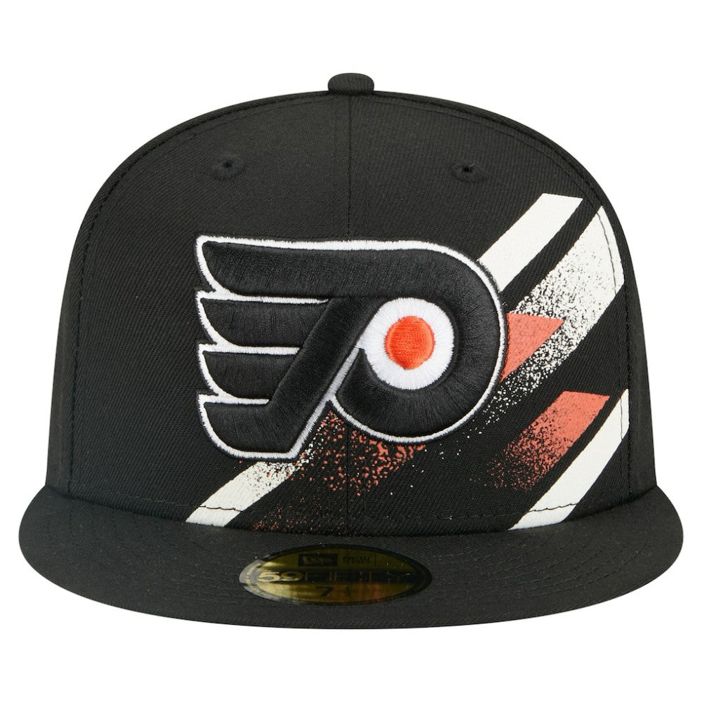 Philadelphia Flyers New Era Faded Lines 59FIFTY Fitted Hat - Black | US 203126872
