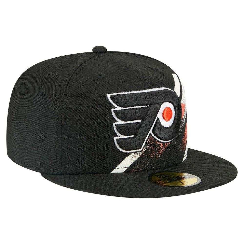 Philadelphia Flyers New Era Faded Lines 59FIFTY Fitted Hat - Black | US 203126872