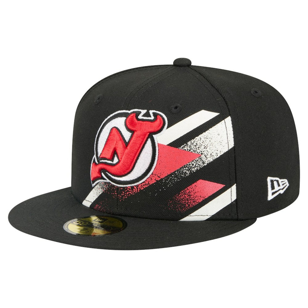 New Jersey Devils New Era Faded Lines 59FIFTY Fitted Hat - Black | US 203126873