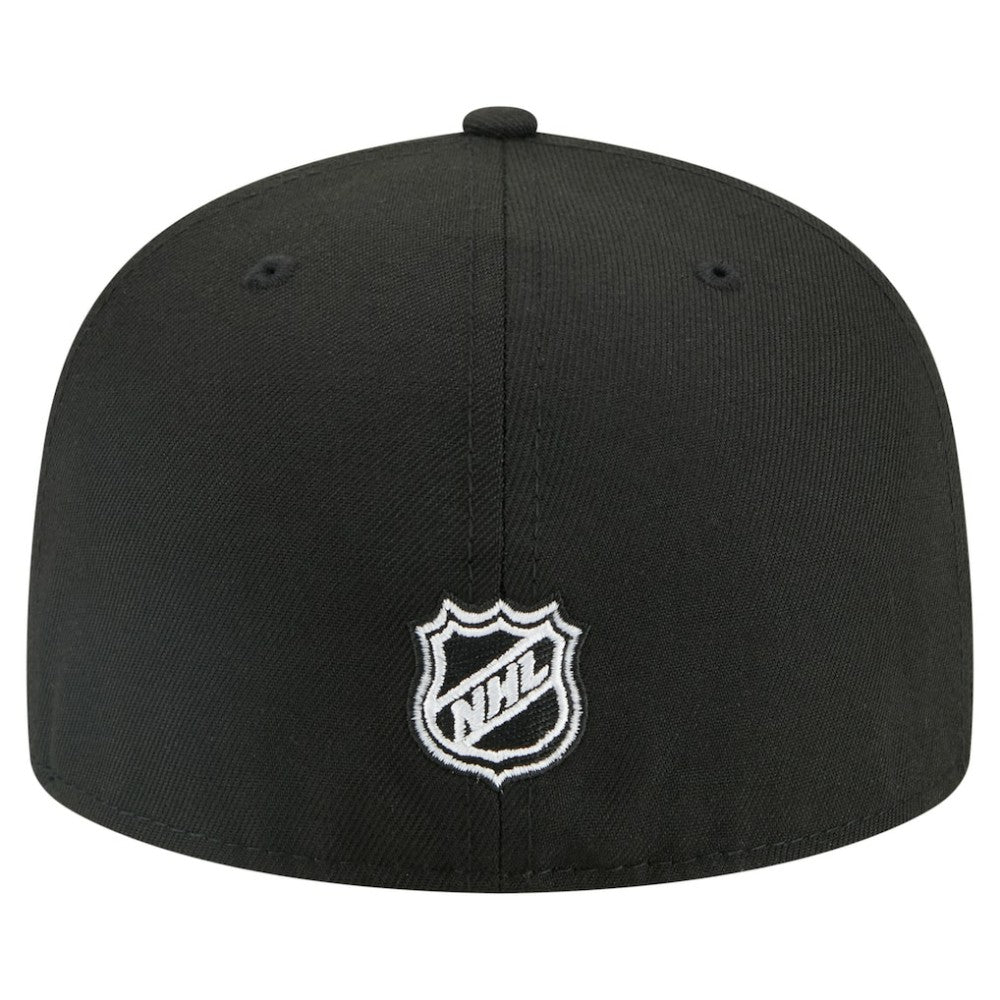 Chicago Blackhawks New Era Faded Lines 59FIFTY Fitted Hat - Black | US 203126875