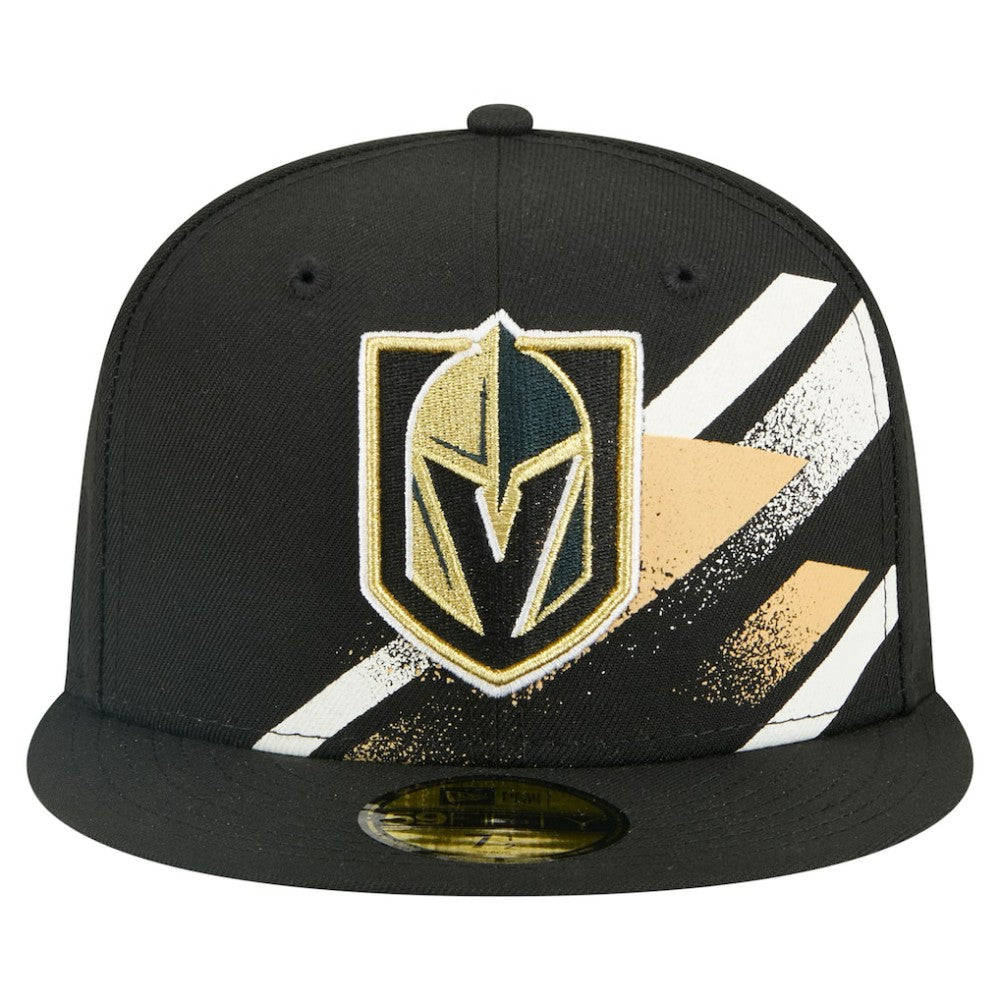 Vegas Golden Knights New Era Faded Lines 59FIFTY Fitted Hat - Black | US 203126877