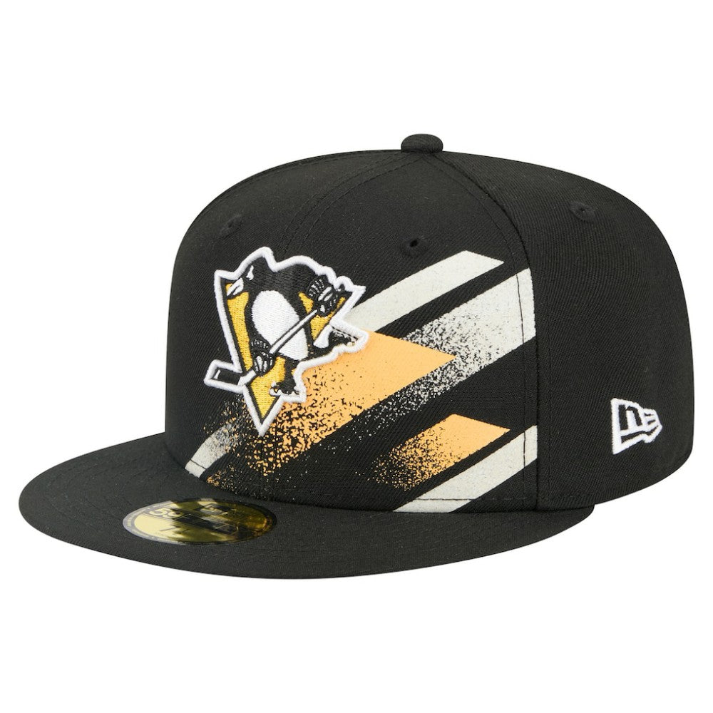 Pittsburgh Penguins New Era Faded Lines 59FIFTY Fitted Hat - Black | US 203126878