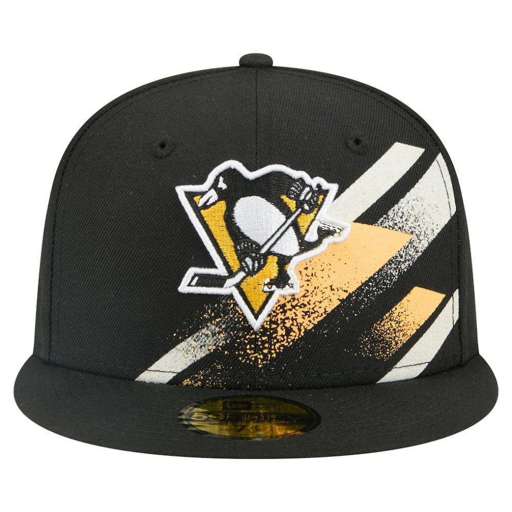 Pittsburgh Penguins New Era Faded Lines 59FIFTY Fitted Hat - Black | US 203126878