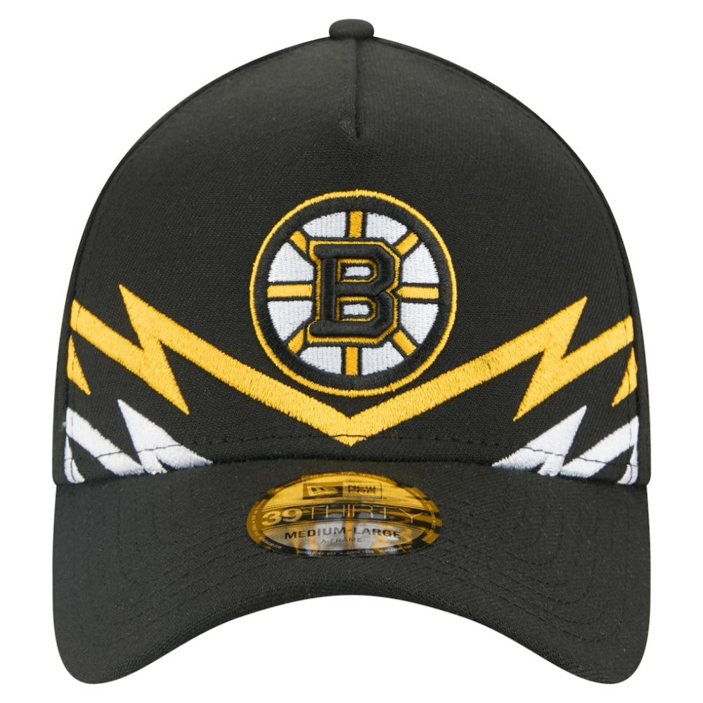 Boston Bruins New Era 39THIRTY A-Frame Perforated Flex Hat - Black | US 203126881