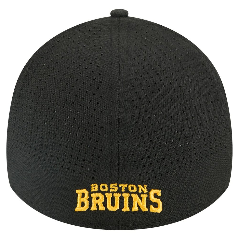 Boston Bruins New Era 39THIRTY A-Frame Perforated Flex Hat - Black | US 203126881