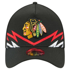 Chicago Blackhawks New Era 39THIRTY A-Frame Perforated Flex Hat - Black | US 203126882