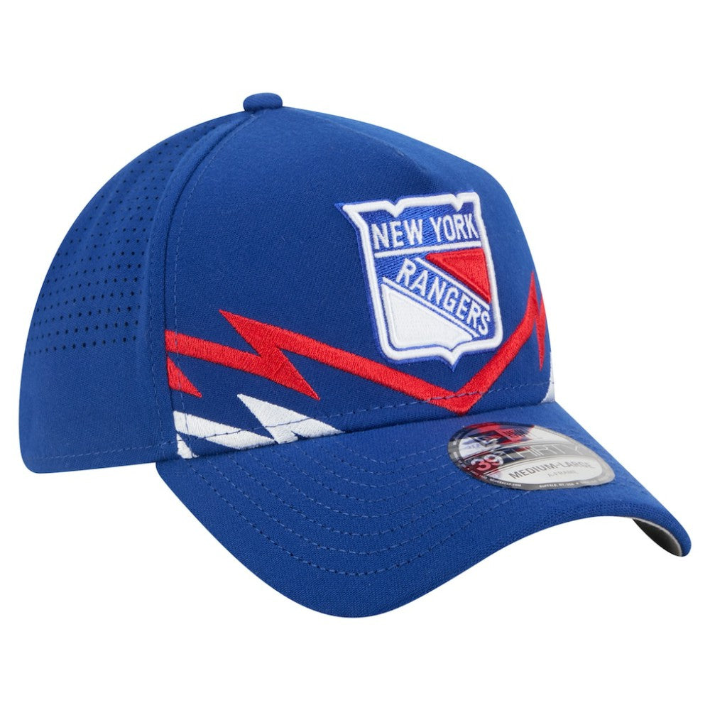 New York Rangers New Era 39THIRTY A-Frame Perforated Flex Hat - Blue | US 203126884
