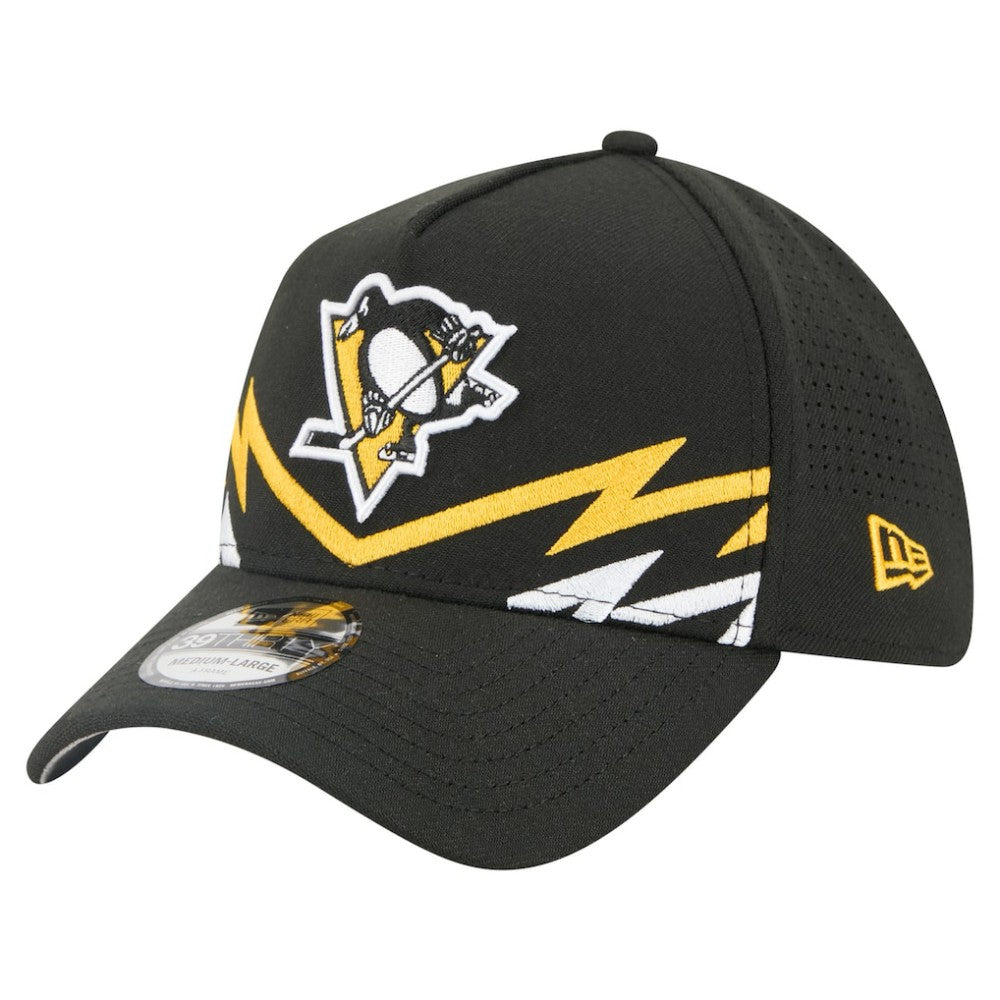 Pittsburgh Penguins New Era 39THIRTY A-Frame Perforated Flex Hat - Black | US 203126886