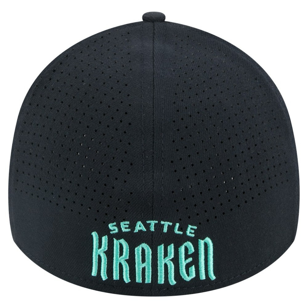 Seattle Kraken New Era Zig Zag 39THIRTY A-Frame Perforated Flex Hat - Deep Sea Blue | US 203126887