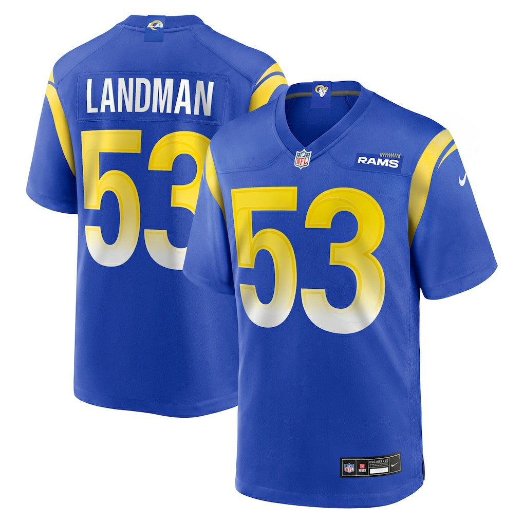 Nate Landman Los Angeles Rams Team Game Jersey - Royal Jerseys