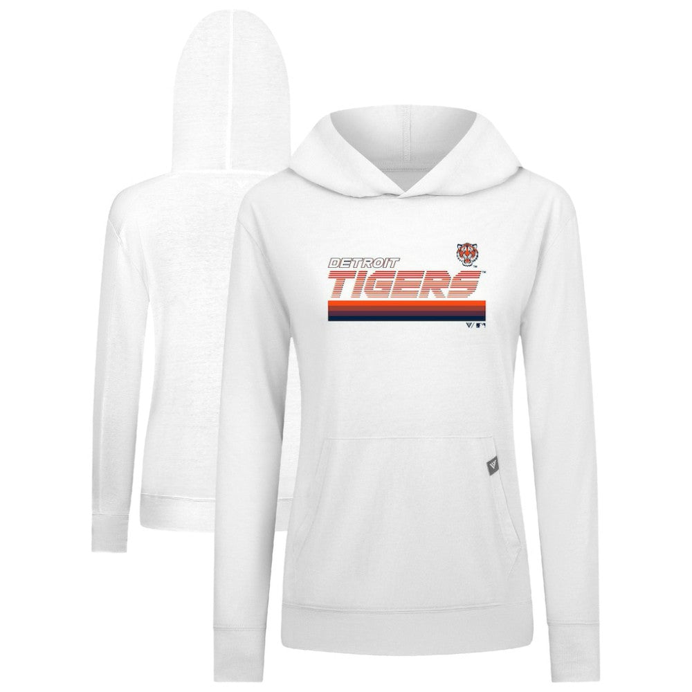 Detroit Tigers Levelwear Women's Relay Breaker Pullover Hoodie - White Hoodies
