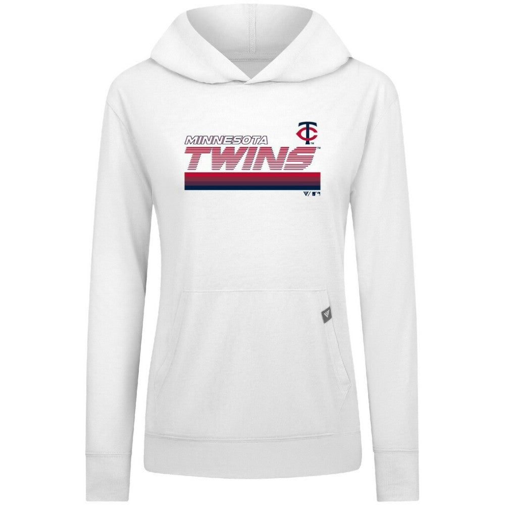 Minnesota Twins Levelwear Women's Relay Breaker Pullover Hoodie - White Hoodies