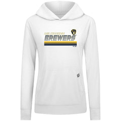 Milwaukee Brewers Levelwear Women's Relay Breaker Pullover Hoodie - White Hoodies