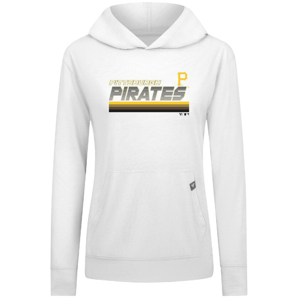 Pittsburgh Pirates Levelwear Women's Relay Breaker Pullover Hoodie - White Hoodies