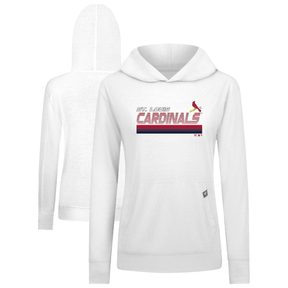 St. Louis Cardinals Levelwear Women's Relay Breaker Pullover Hoodie - White Hoodies