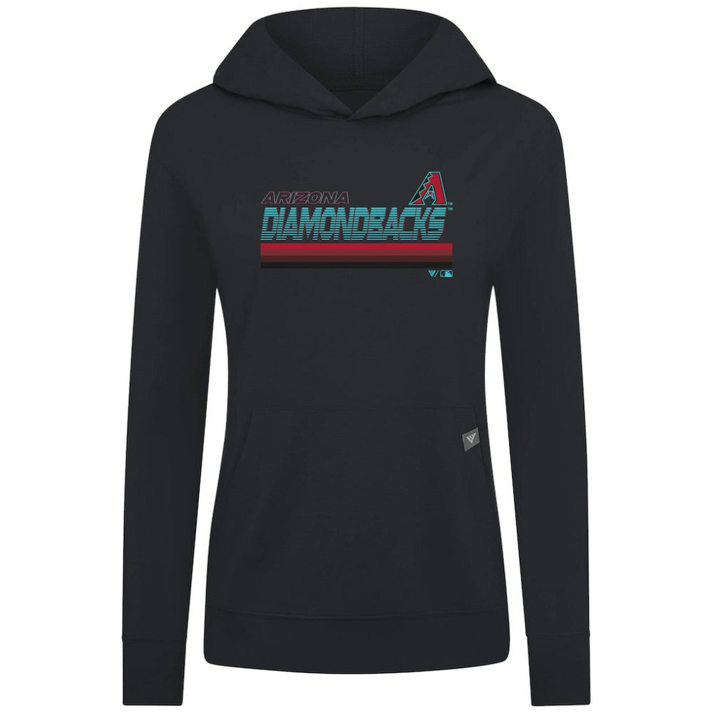 Arizona Diamondbacks Levelwear Women's Relay Breaker Pullover Hoodie - Black Hoodies