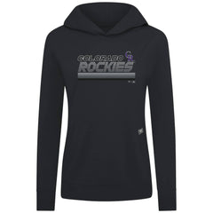 Colorado Rockies Levelwear Women's Relay Breaker Pullover Hoodie - Black Hoodies