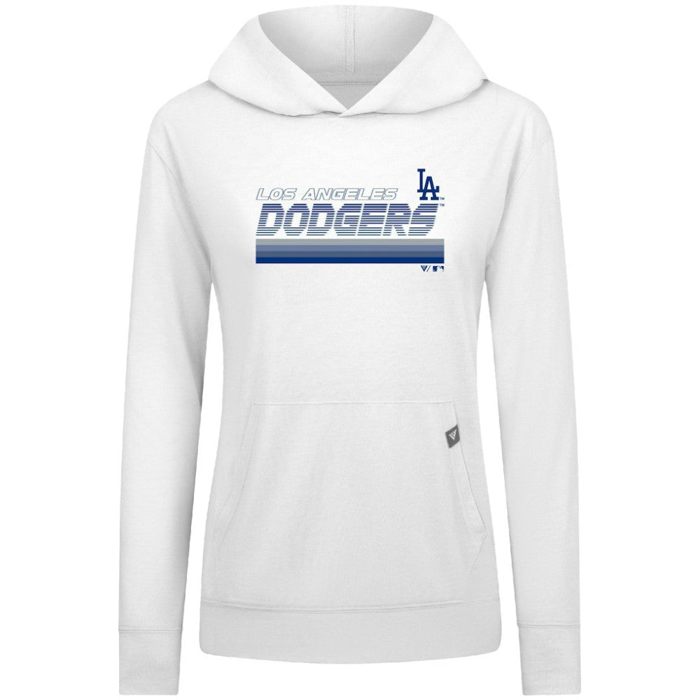 Los Angeles Dodgers Levelwear Women's Relay Breaker Pullover Hoodie - White Hoodies