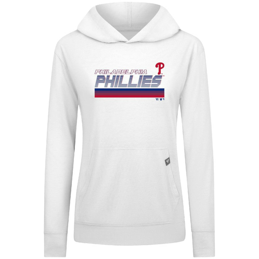 Philadelphia Phillies Levelwear Women's Relay Breaker Pullover Hoodie - White Hoodies