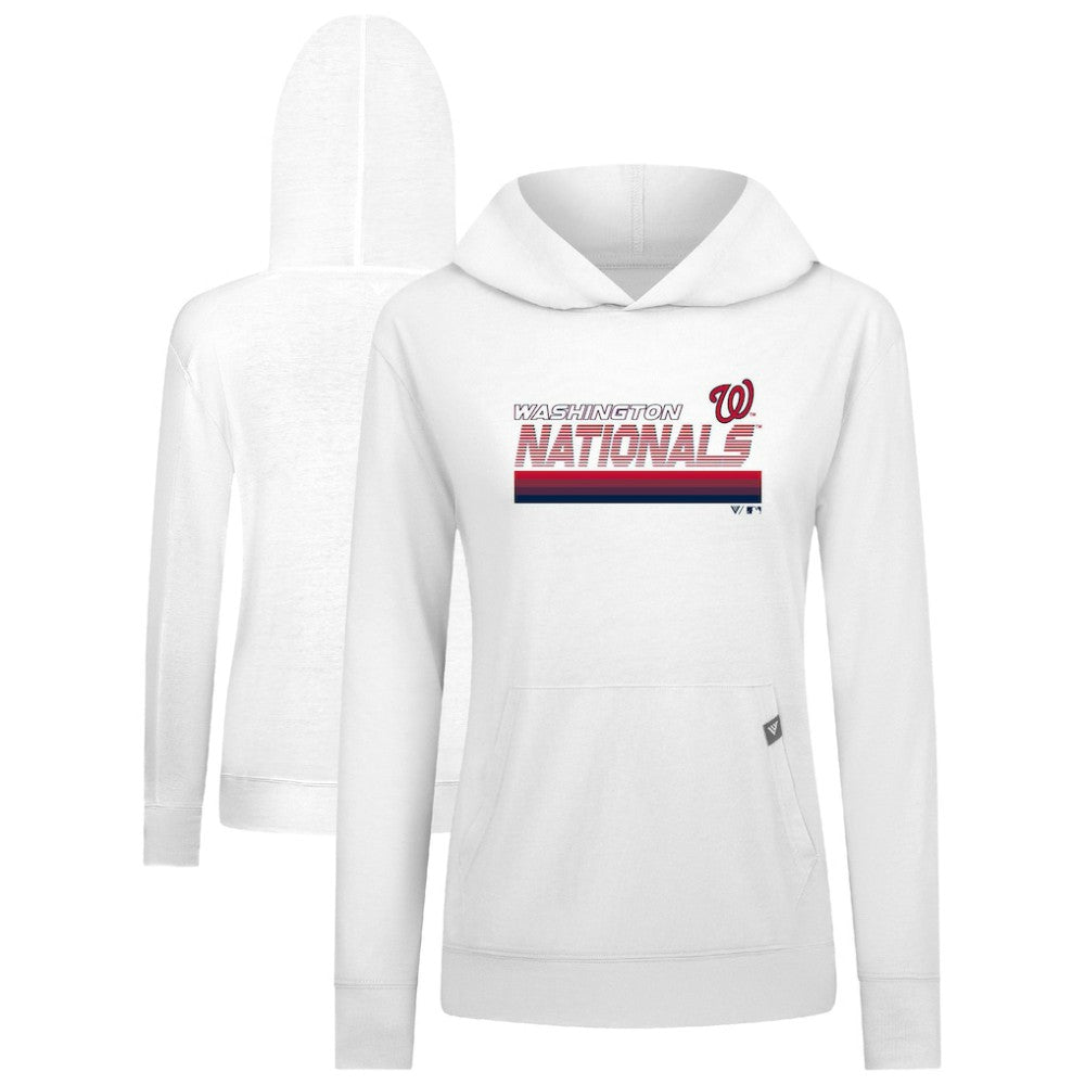 Washington Nationals Levelwear Women's Relay Breaker Pullover Hoodie - White Hoodies
