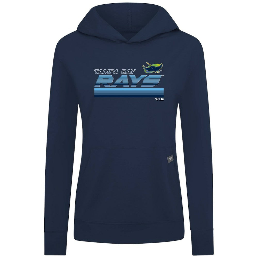 Tampa Bay Rays Levelwear Women's Relay Breaker Pullover Hoodie - Navy Hoodies