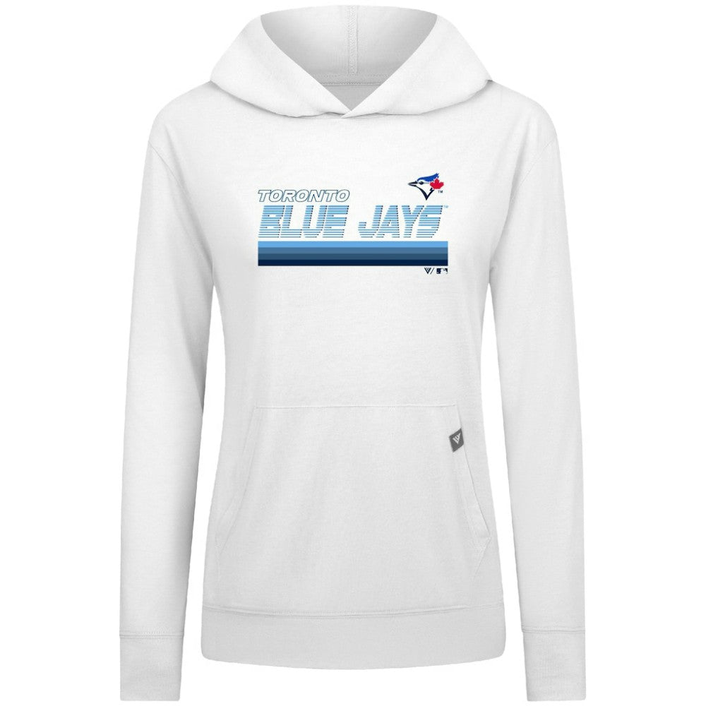 Toronto Blue Jays Levelwear Women's Relay Breaker Pullover Hoodie - White Hoodies
