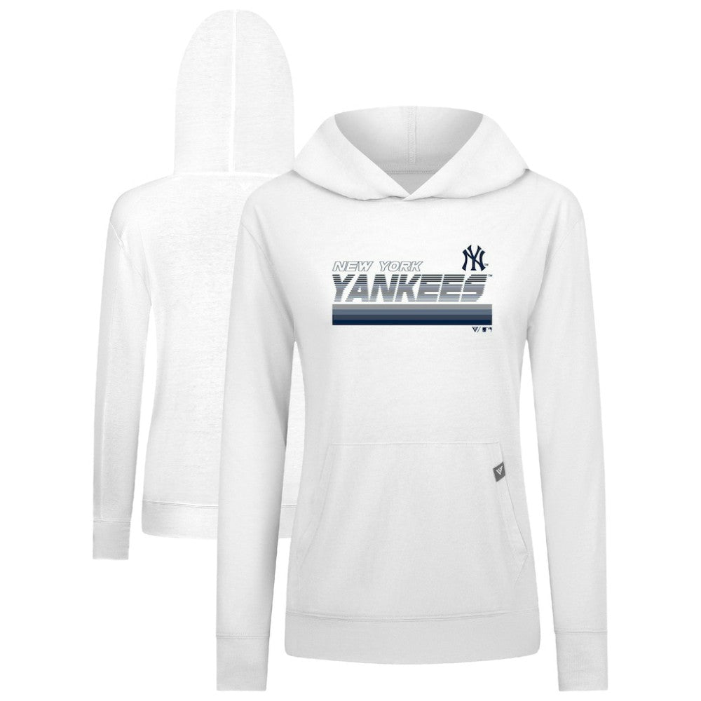 New York Yankees Levelwear Women's Relay Breaker Pullover Hoodie - White Hoodies