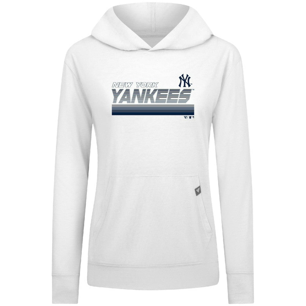 New York Yankees Levelwear Women's Relay Breaker Pullover Hoodie - White Hoodies