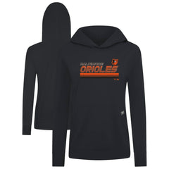 Baltimore Orioles Levelwear Women's Relay Breaker Pullover Hoodie - Black Hoodies