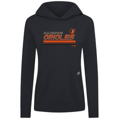 Baltimore Orioles Levelwear Women's Relay Breaker Pullover Hoodie - Black Hoodies