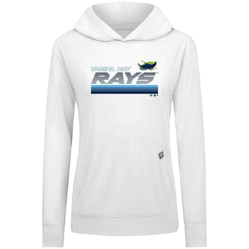 Tampa Bay Rays Levelwear Women's Relay Breaker Pullover Hoodie - White Hoodies
