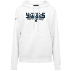 New York Yankees Levelwear Women's Adorn Retro 3D Pullover Hoodie - White Hoodies