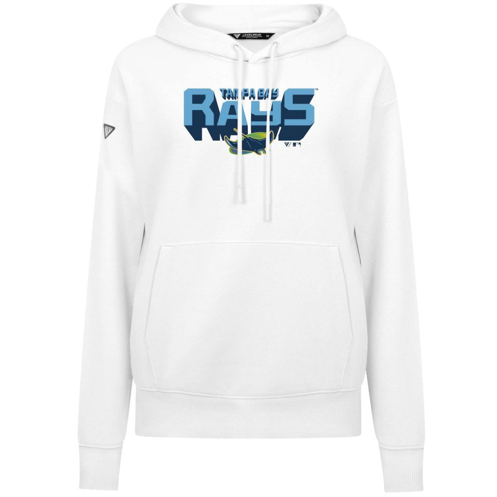 Tampa Bay Rays Levelwear Women's Adorn Retro 3D Pullover Hoodie - White Hoodies