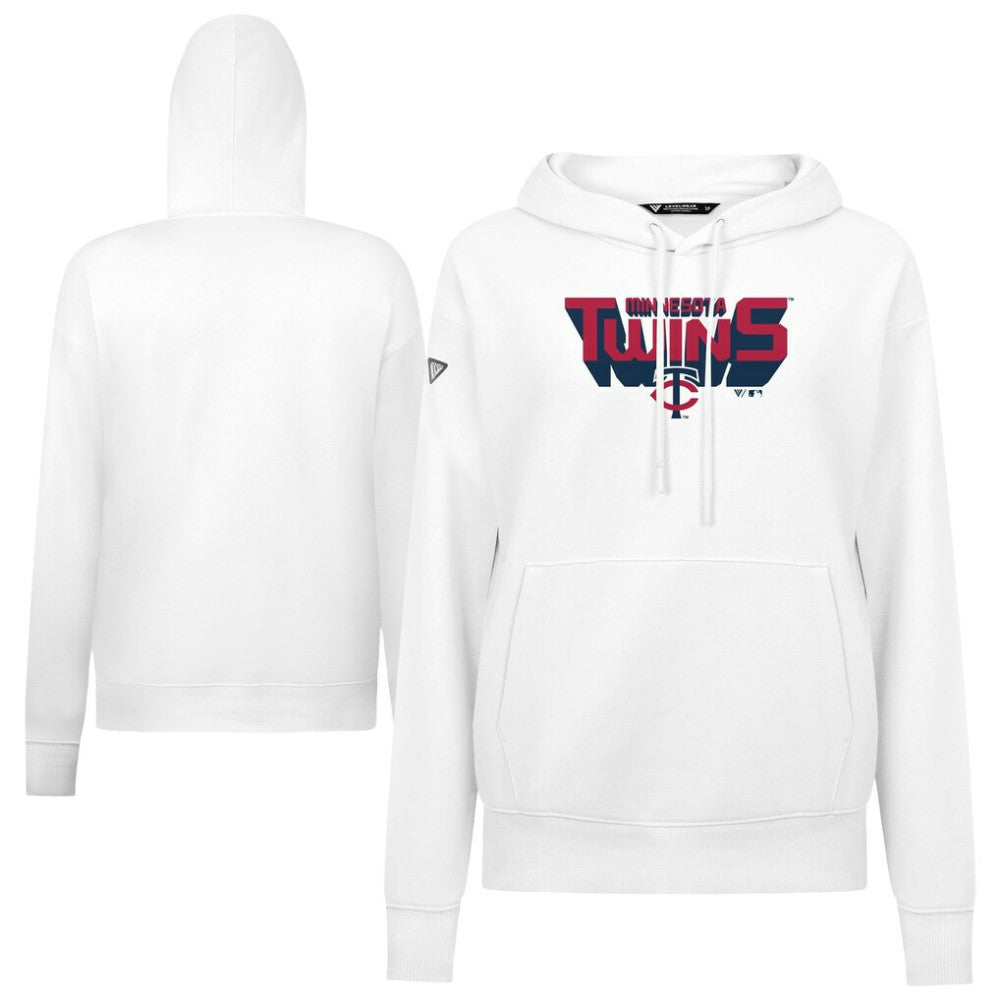 Minnesota Twins Levelwear Women's Adorn Retro 3D Pullover Hoodie - White Hoodies