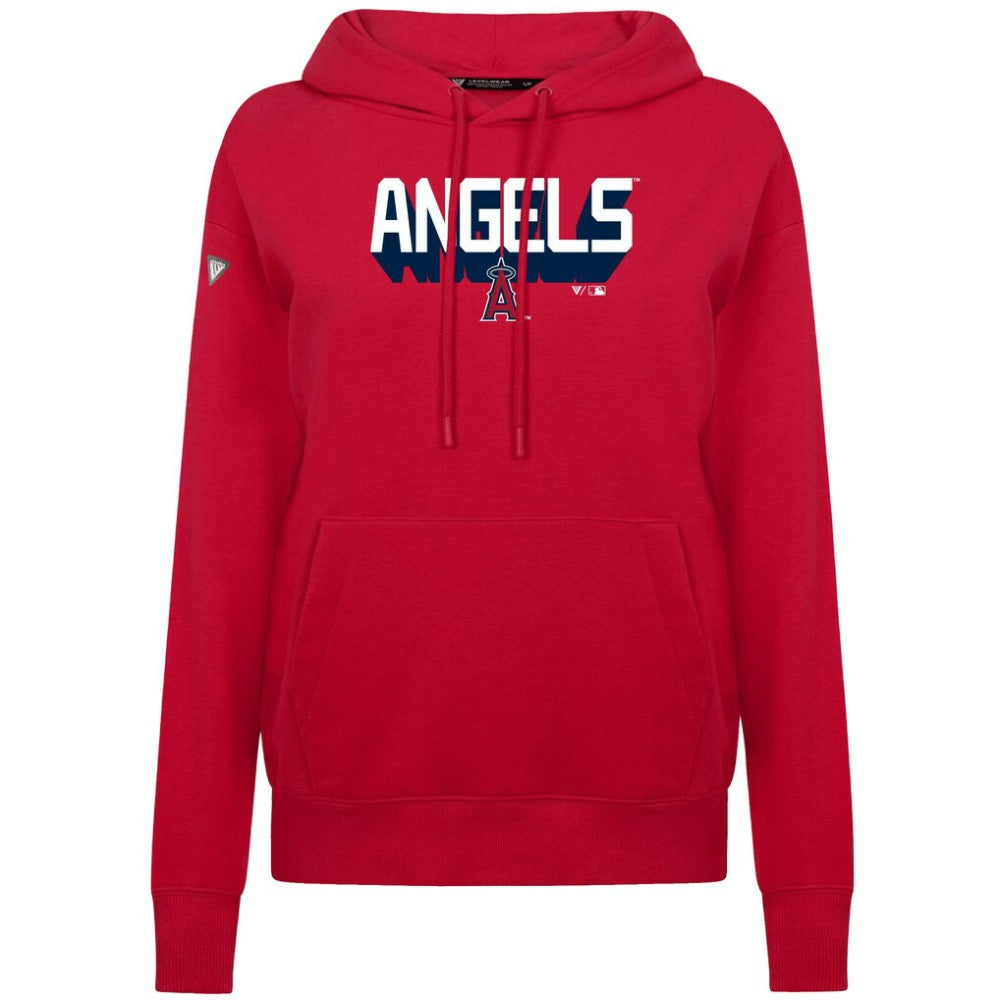 Los Angeles Angels Levelwear Women's Adorn Retro 3D Pullover Hoodie - Red Hoodies