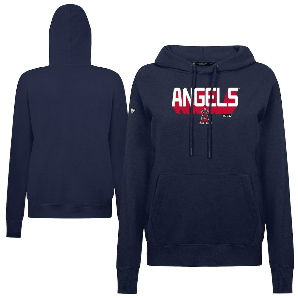Los Angeles Angels Levelwear Women's Adorn Retro 3D Pullover Hoodie - Navy Hoodies