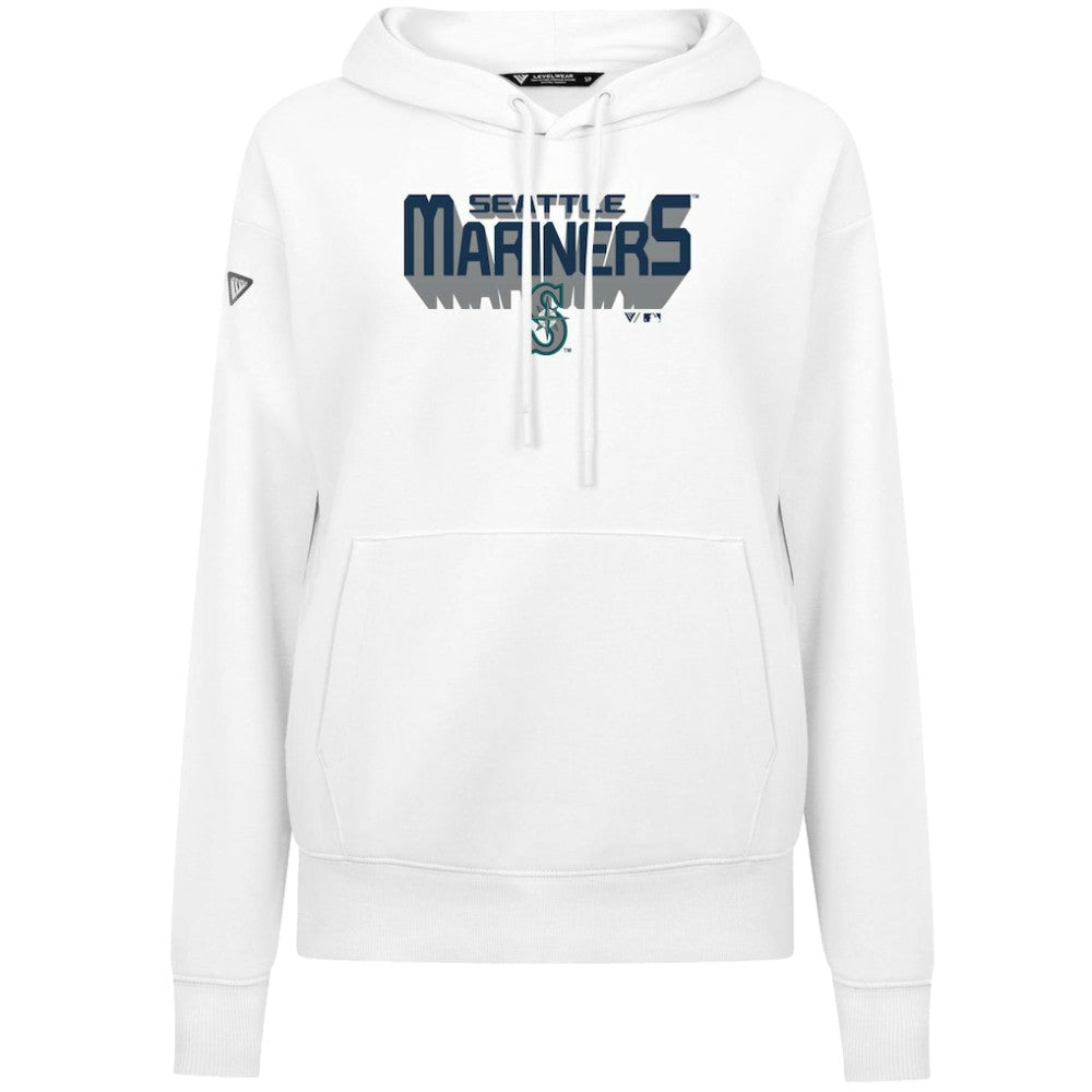 Seattle Mariners Levelwear Women's Adorn Retro 3D Pullover Hoodie - White Hoodies