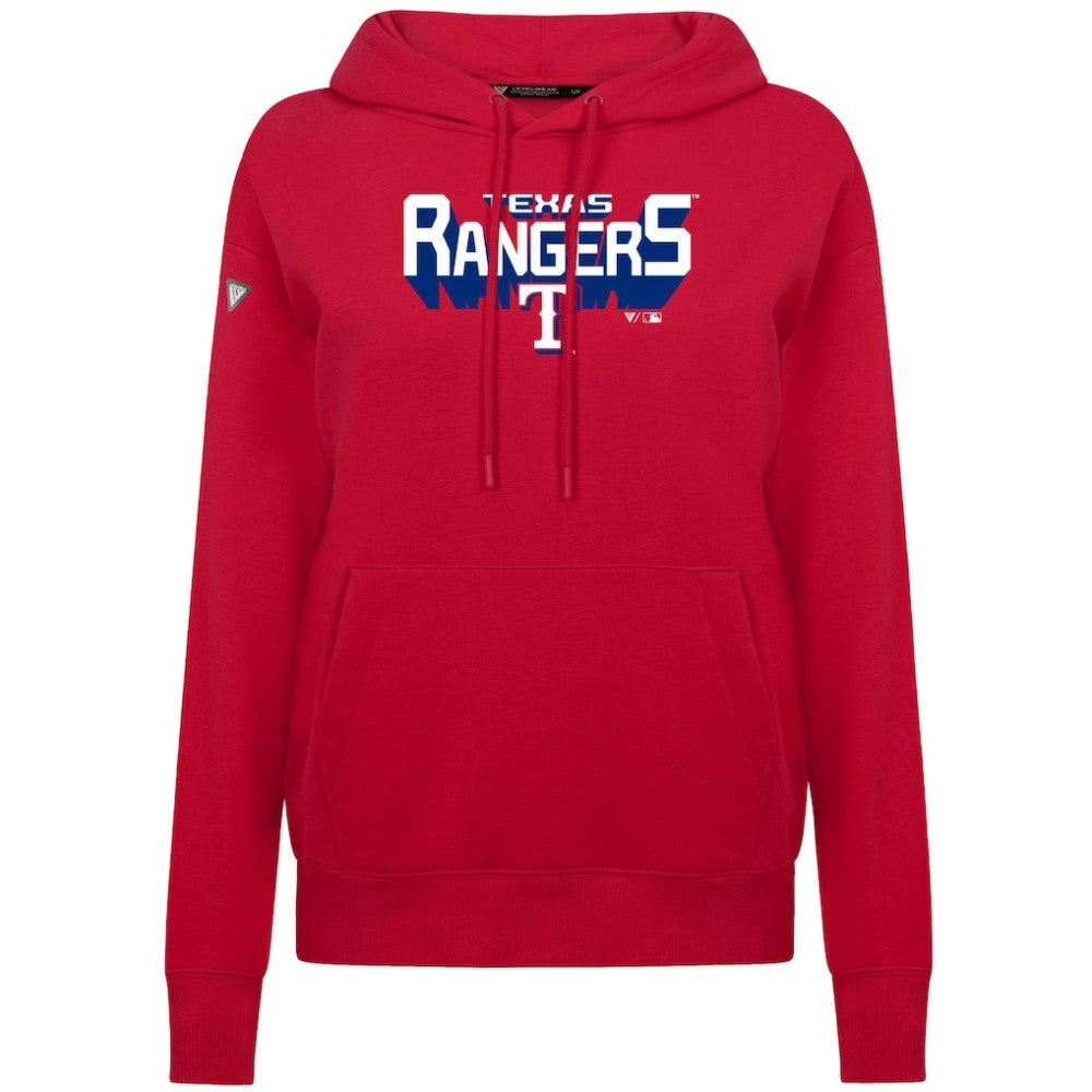 Texas Rangers Levelwear Women's Adorn Retro 3D Pullover Hoodie - Red Hoodies