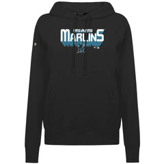 Miami Marlins Levelwear Women's Adorn Retro 3D Pullover Hoodie - Black Hoodies