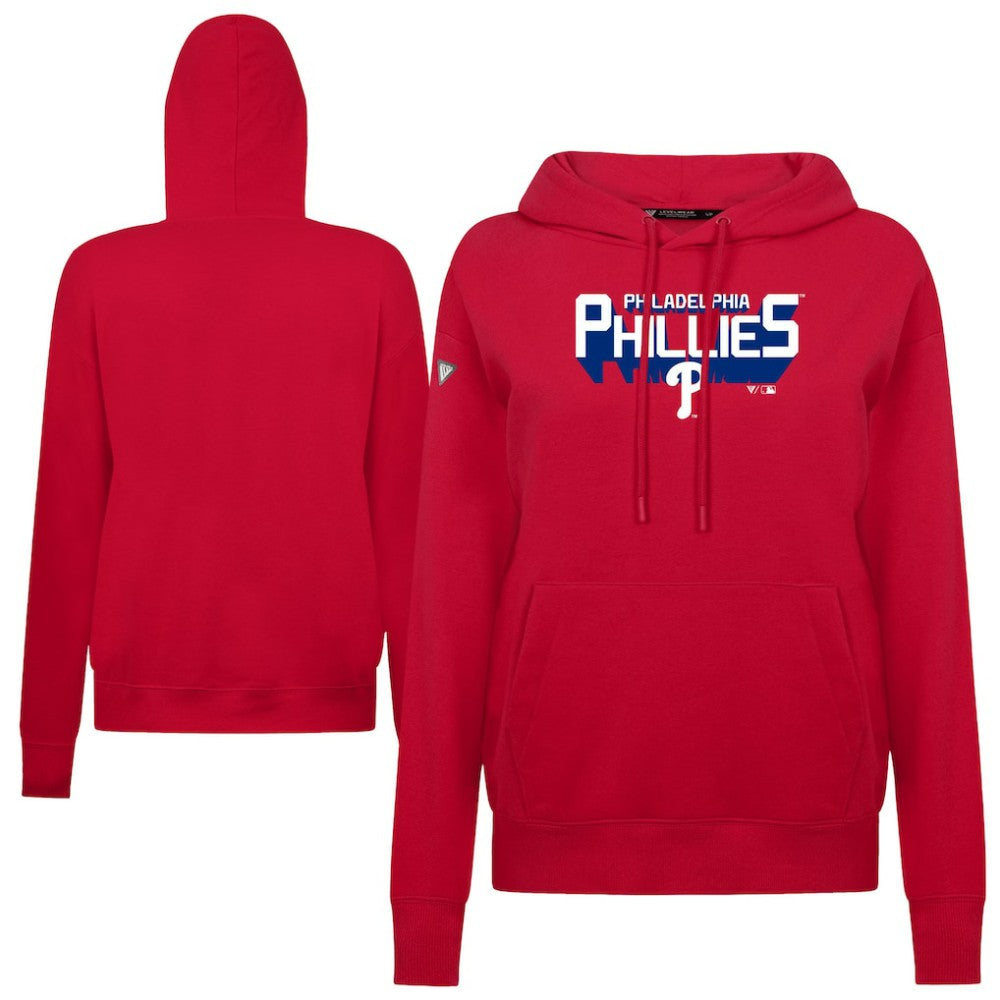 Philadelphia Phillies Levelwear Women's Adorn Retro 3D Pullover Hoodie - Red Hoodies