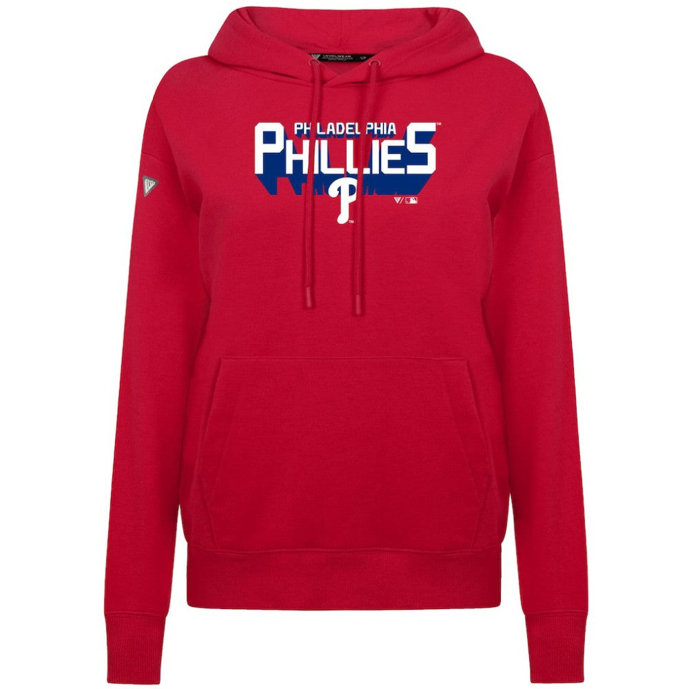 Philadelphia Phillies Levelwear Women's Adorn Retro 3D Pullover Hoodie - Red Hoodies