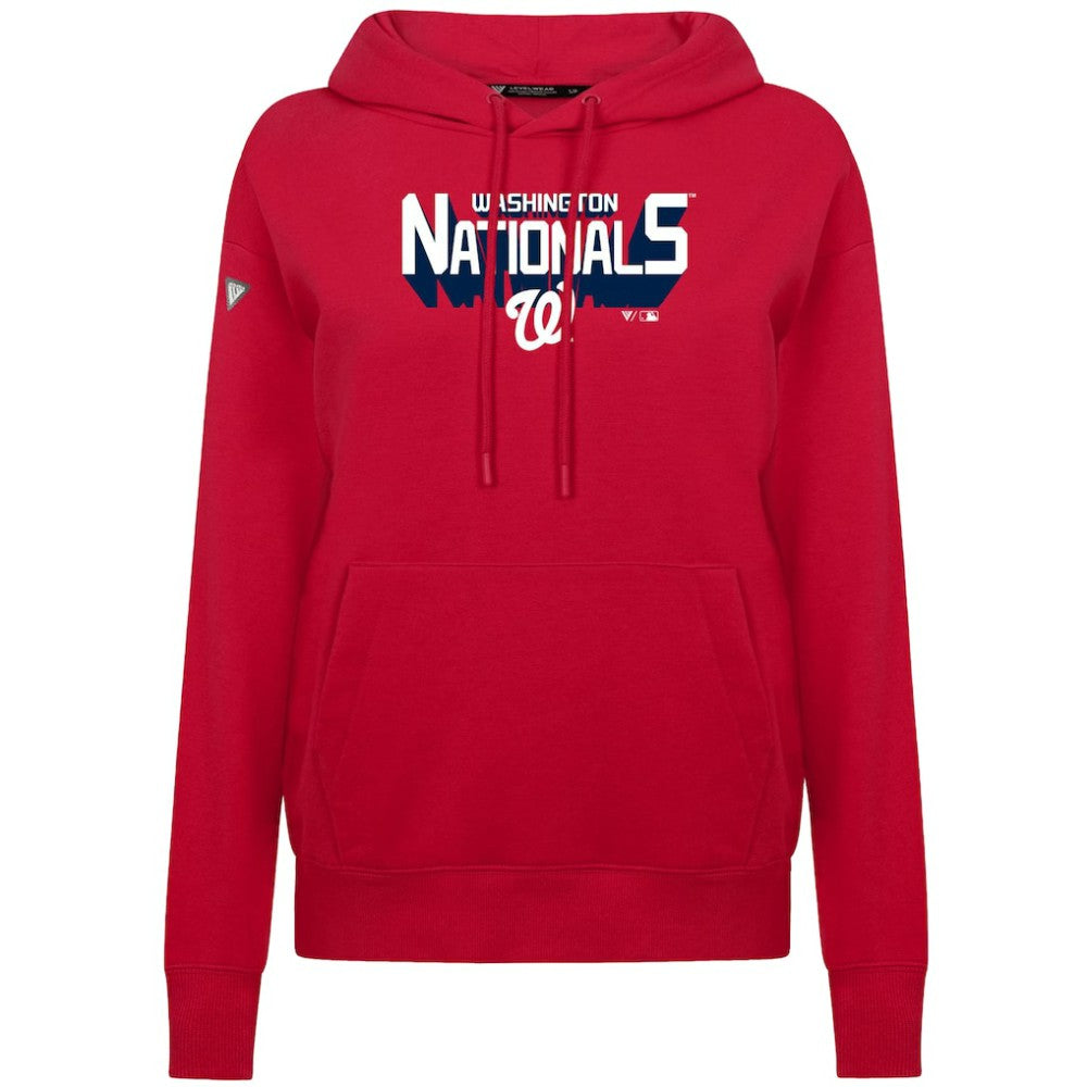 Washington Nationals Levelwear Women's Adorn Retro 3D Pullover Hoodie - Red Hoodies